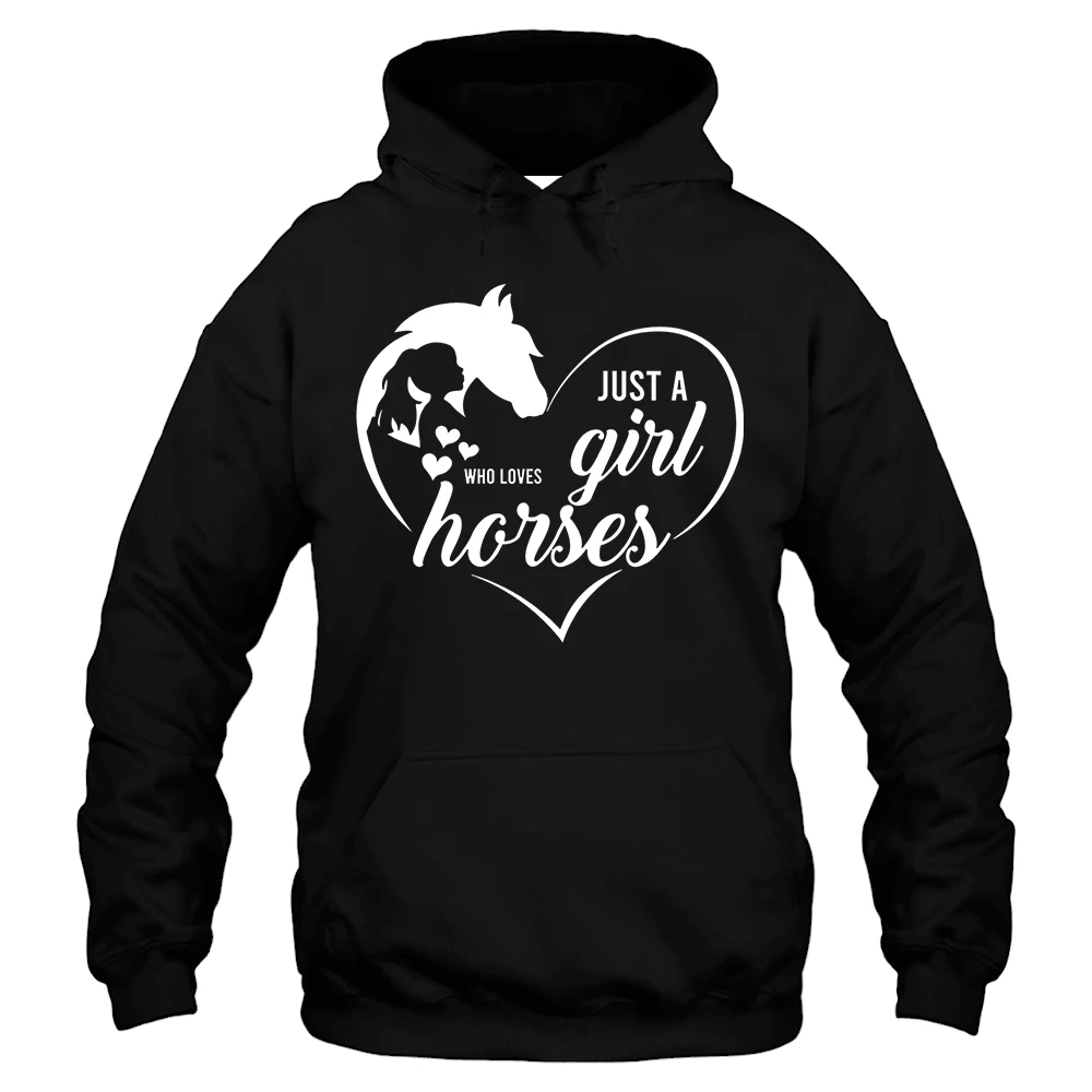 Just A Girl Who Loves Horses 1 Hoodie - Black