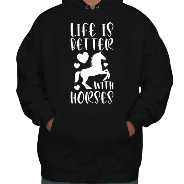 Just A Girl Who Loves Horses Hoodie - Black