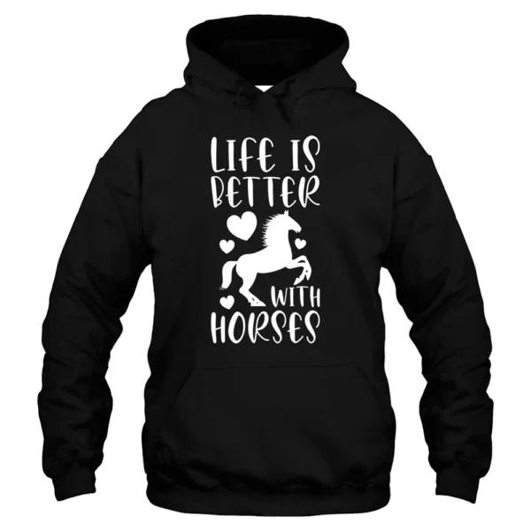 Just A Girl Who Loves Horses Hoodie - Black