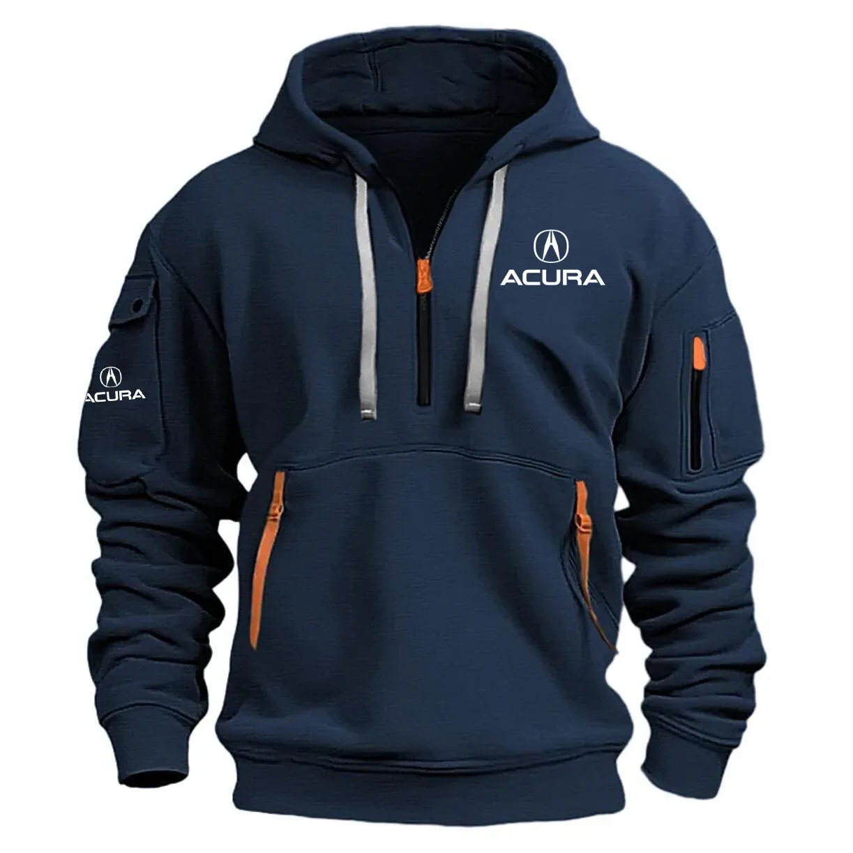 Acura Exclusive Logo Long Sleeve Half-Zip Hoodie Sweatshirt with Arm Pocket HNT1124ARZ