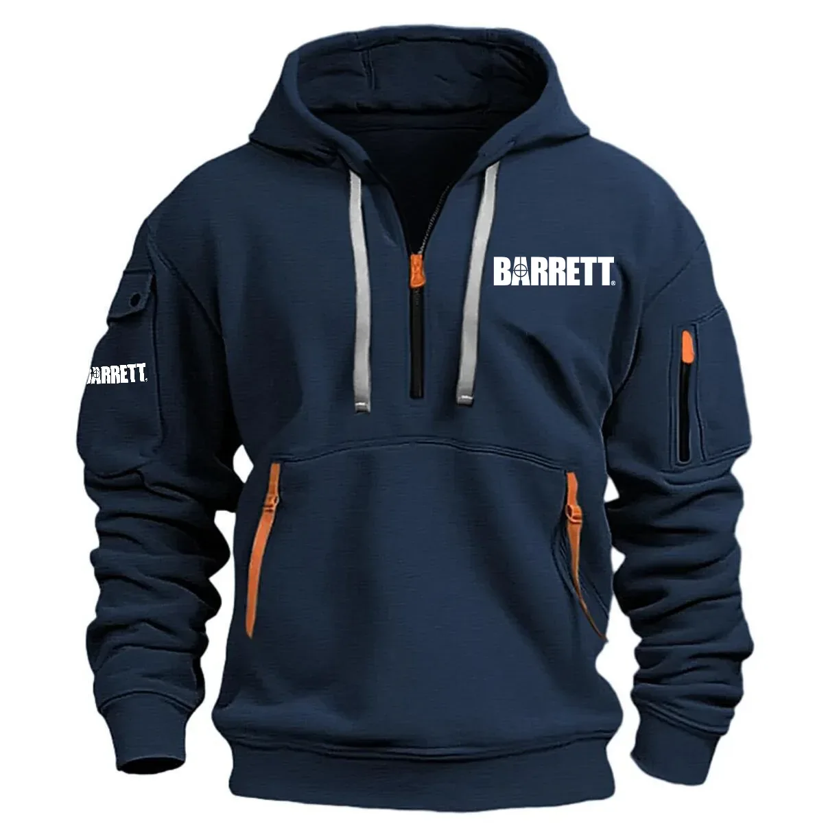 Barrett Exclusive Logo Long Sleeve Half-Zip Hoodie Sweatshirt with Arm Pocket HNT2511BTZ