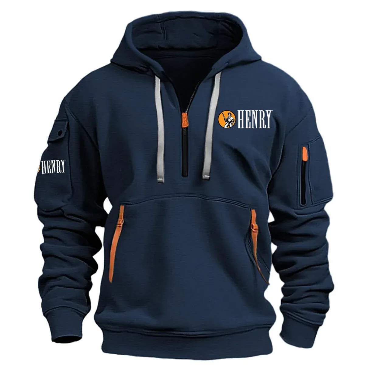 Henry Repeating Arms Exclusive Logo Long Sleeve Half-Zip Hoodie Sweatshirt with Arm Pocket HNT2511HAZ