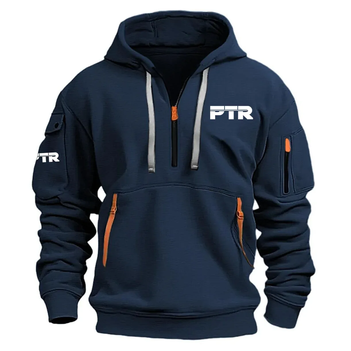 PTR Industries Exclusive Logo Long Sleeve Half-Zip Hoodie Sweatshirt with Arm Pocket HNT2511PTZ