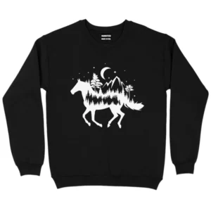 Forest Tree Mountain Horse Sweatshirt