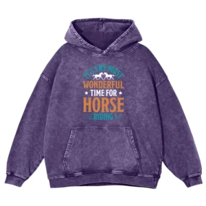 It’s The Most Wonderful Time For Horse Riding Gift Love Horse Washed Pullover Hoodie