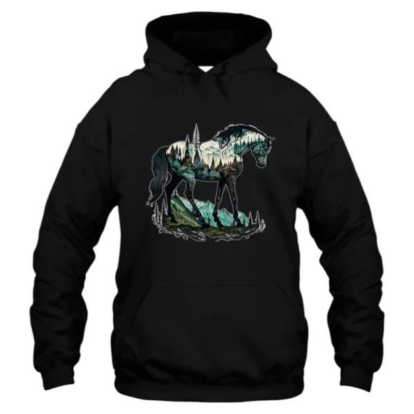 Horse Loves Forest Colorful Hoodie