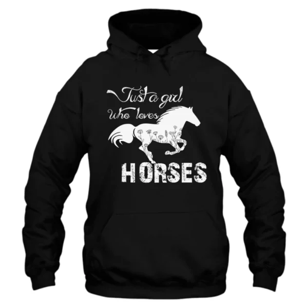 Just A Girl Who Loves Horses Flower Hoodie