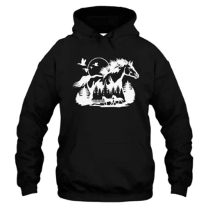 Running Horse In The Nature Hoodie