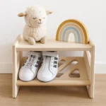 Montessori Wooden Shoe Bench & Step Stool - Independence in a Compact Design