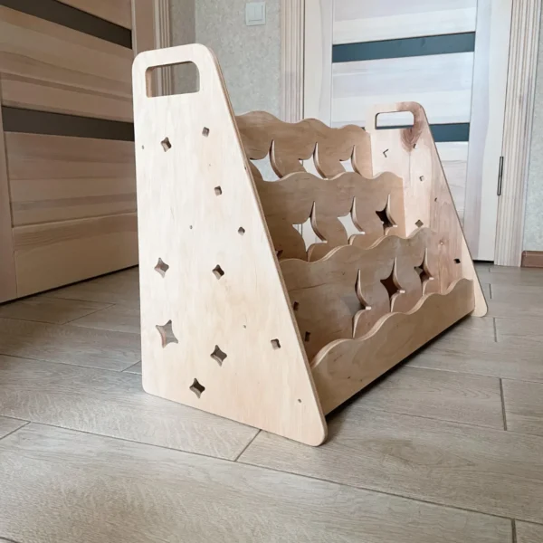 Handcrafted Wooden Bookshelf Star Design for Independent Learners