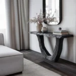 Architectural Sculptural Console Table Premium Solid Monkey Pod Wood