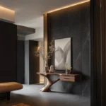 Artisan Sculptural Console Table with Floating Drawer Storage