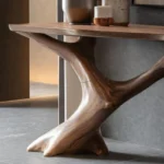 Artisan Sculptural Console Table with Floating Drawer Storage