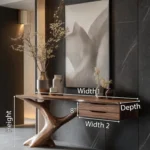 Artisan Sculptural Console Table with Floating Drawer Storage