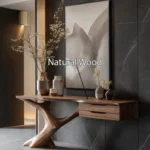 Artisan Sculptural Console Table with Floating Drawer Storage