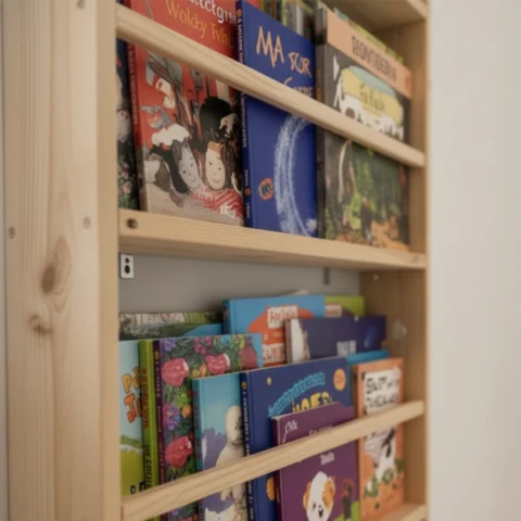 Eco-Friendly Wall Mounted Montessori Bookshelf2