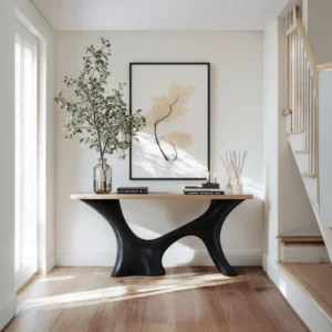 Exquisite Handcrafted Natural Wood Console Table