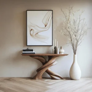 Handcrafted Intertwined Helix Console Table