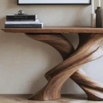 Handcrafted Intertwined Helix Console Table