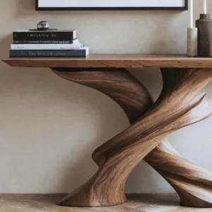 Handcrafted Intertwined Helix Console Table2