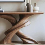 Handcrafted Intertwined Helix Console Table