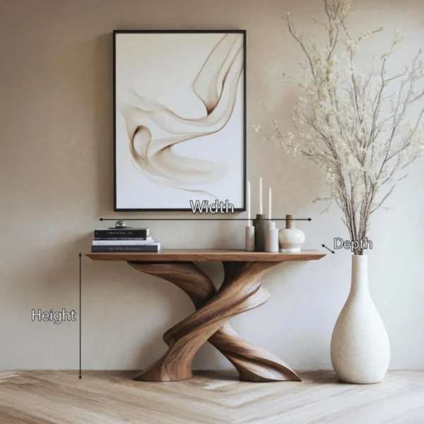 Handcrafted Intertwined Helix Console Table