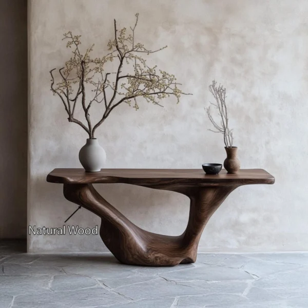 Handcrafted Natural Wood Console Table Furniture