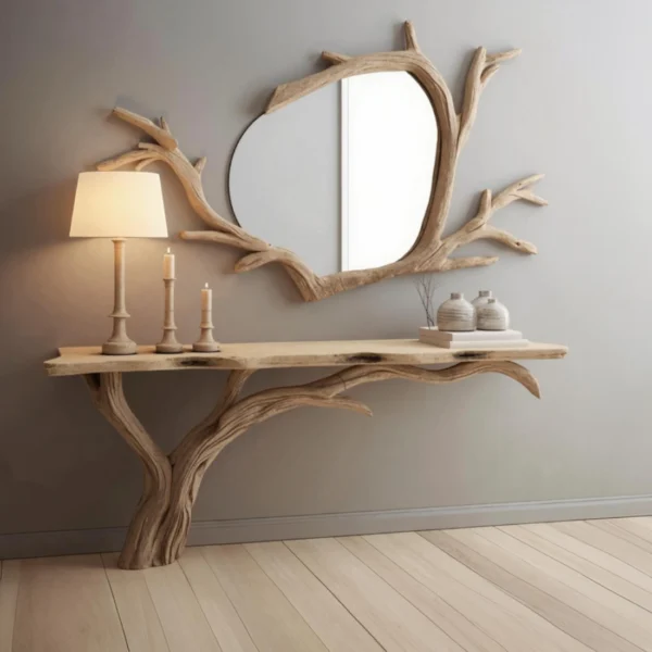 Handmade Live Edge Console Furniture - Organic Art