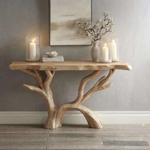 Handmade Live Edge Console – Reclaimed Wood Table for Rustic Entryways