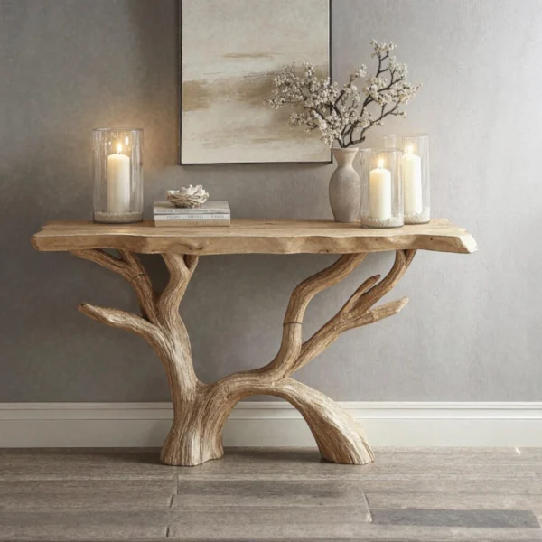 Handmade Live Edge Console – Reclaimed Wood Table for Rustic Entryways