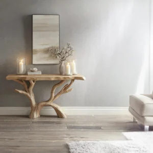Handmade Live Edge Console – Reclaimed Wood Table for Rustic Entryways1