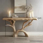 Handmade Live Edge Console – Reclaimed Wood Table for Rustic Entryways