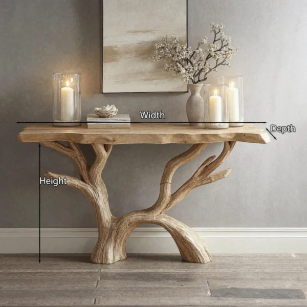 Handmade Live Edge Console – Reclaimed Wood Table for Rustic Entryways
