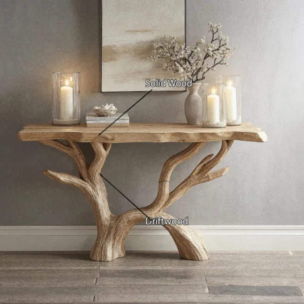 Handmade Live Edge Console – Reclaimed Wood Table for Rustic Entryways