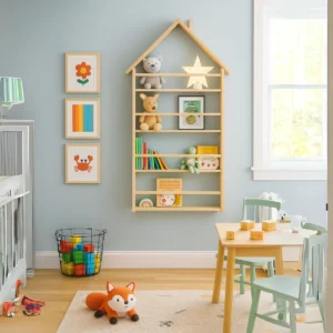 House-Shaped Wooden Wall Shelf - Charming Storage & Decor
