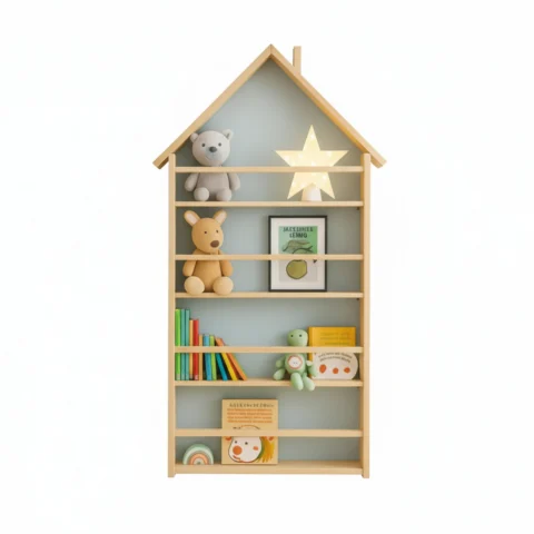 House-Shaped Wooden Wall Shelf - Charming Storage & Decor