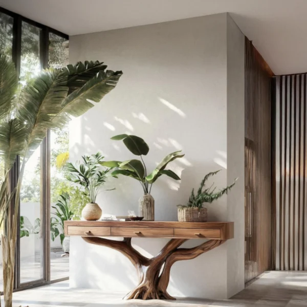 Live Edge Console Table with Drawers - An Organic Masterpiece with Integrated Storage