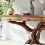 Live Edge Console Table with Drawers - An Organic Masterpiece with Integrated Storage
