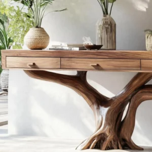 Live Edge Console Table with Drawers – An Organic Masterpiece with Integrated Storage2