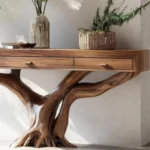 Live Edge Console Table with Drawers - An Organic Masterpiece with Integrated Storage