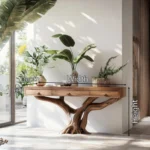 Live Edge Console Table with Drawers - An Organic Masterpiece with Integrated Storage