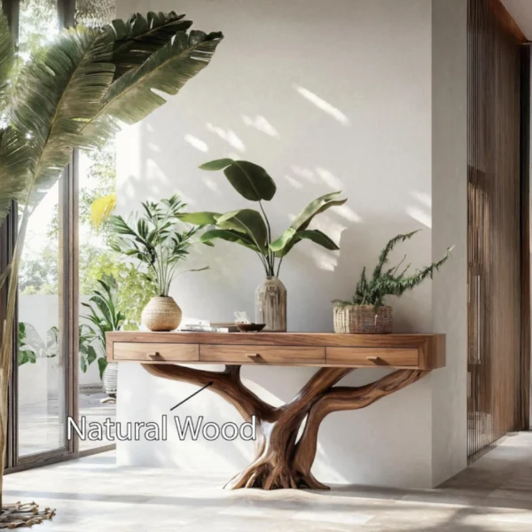 Live Edge Console Table with Drawers - An Organic Masterpiece with Integrated Storage