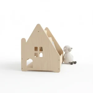Montessori Mobile Bookshelf with House Design2