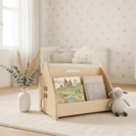 Montessori Mobile Bookshelf with House Design