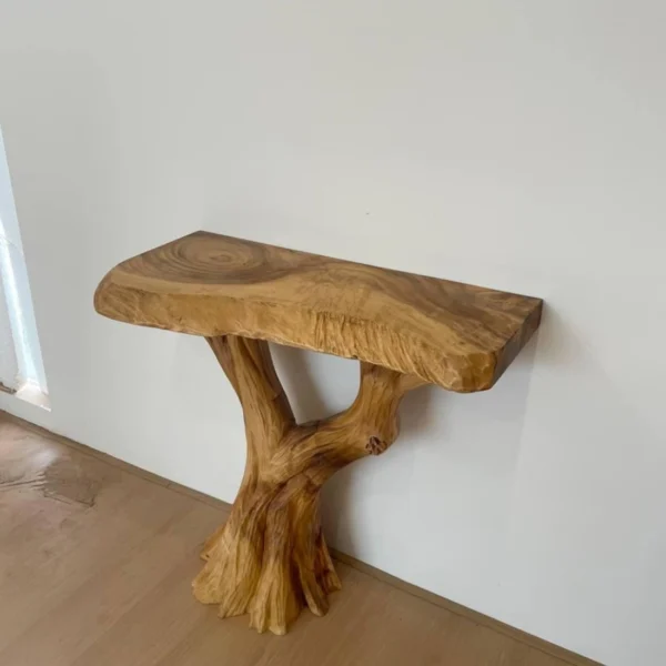 Natural Wood Console with Storage for Entryway And Living Spaces