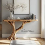 Natural Wood Console with Storage for Entryway And Living Spaces