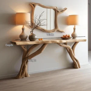 Organic Branch Console Table – Artisan-Made Reclaimed Wood Hallway Accent2