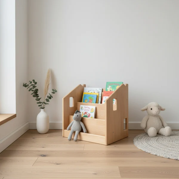 Premium Beech Wood Montessori Bookshelf - Independence & Style