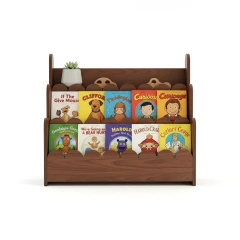 Scalloped 3-Tier Montessori Bookshelf - Elegant & Independent Reading