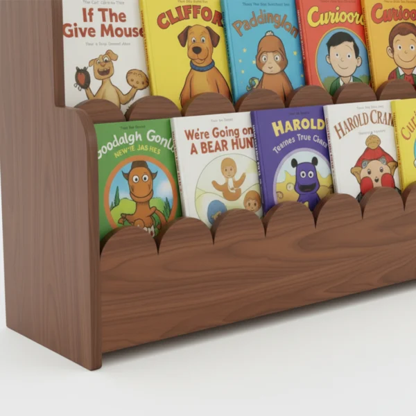 Scalloped 3-Tier Montessori Bookshelf - Elegant & Independent Reading